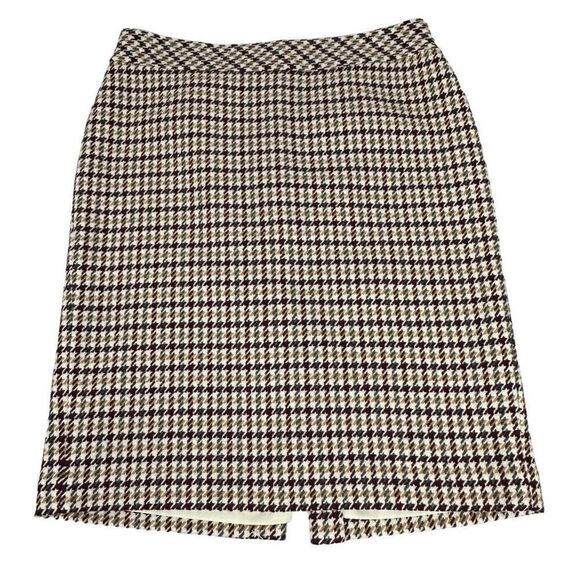Talbots Women's Houndstooth Wool Blend Skirt size 12 - Picture 1 of 9